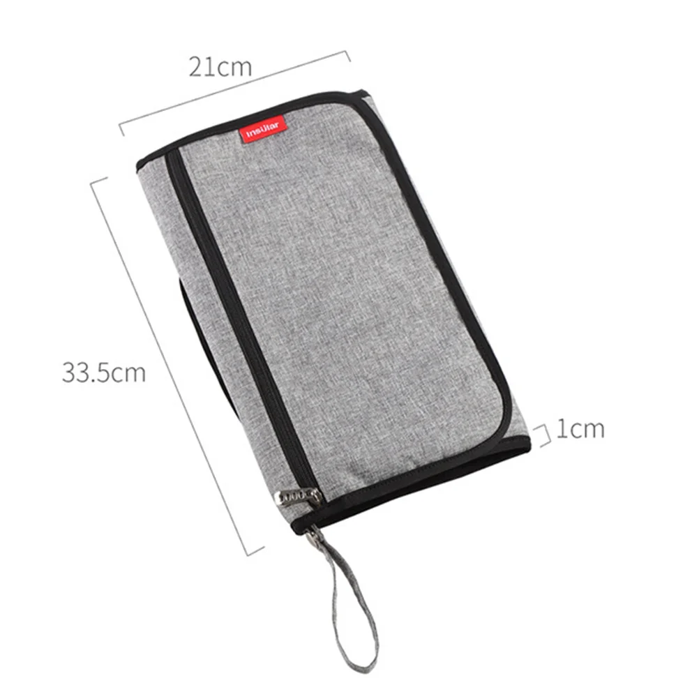 

1 шт., детский коврик для подгузников, портативный водонепроницаемый складной коврик для пеленания, прочный легкий коврик для пеленания, серый