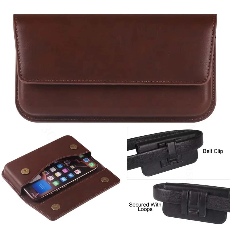 

For Poco X7 Pro Skin Feel Leather Pouch Phone Case Bag Poco X6 X5 Pro X4 GT X3 NFC Belt Flip Waist Cover POCO M7 M6 M5 Pro M4Pro