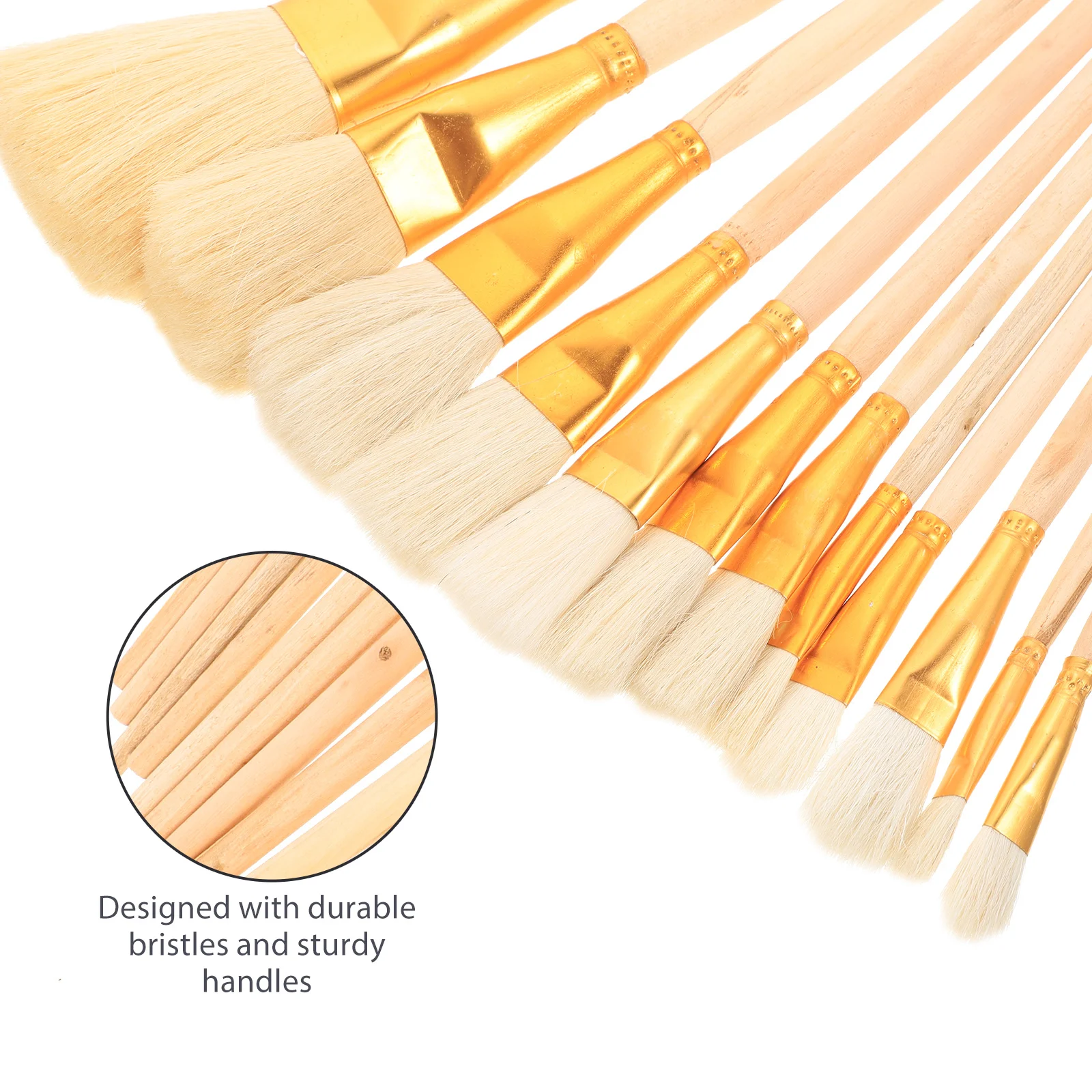 

12Pcs Watercolor Brush Set Multi-Function Household Painting Brush Ergonomic Handle Durable Bristles Ideal for Kids and Students