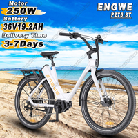 ENGWE Electric Bicycle 250W Motor 36V19.2AH Lithium Battery Aluminum Alloy Electric Bike 27.5 Inch Tire City Travel E-bike