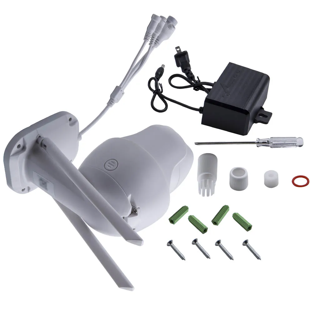 

Security Camera Wireless IP66 23LED Night Vision TF Storage US Power Adapter