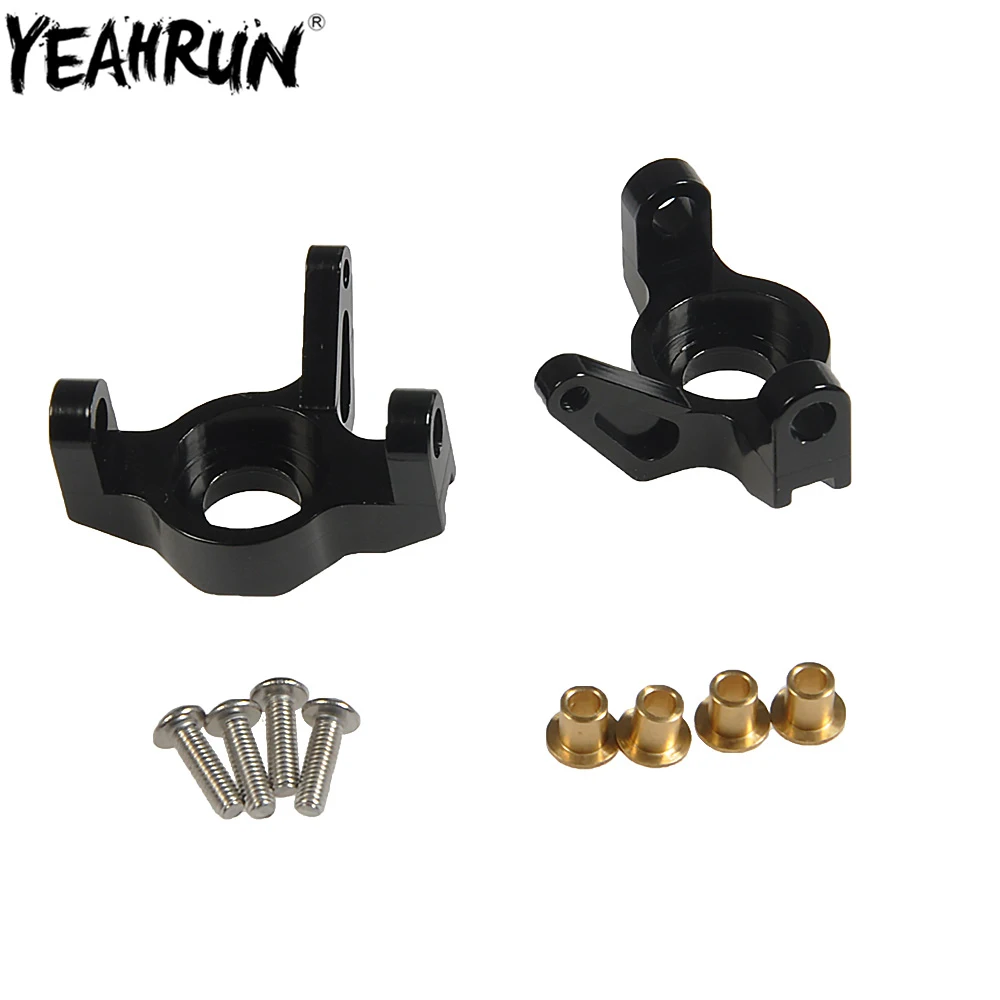 YEAHRUN 2Pcs Aluminum Black Silver Steering Front Knuckles For 1/10 Axial Wraith RC Crawler Car Upgrade Parts