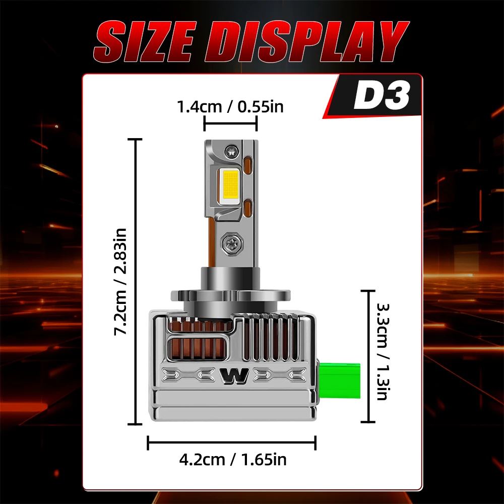 2x LED Headlight D3S D3R Bulbs 30000LM Copper Tube For Maserati Ghibli 2013-2019 Levante 2017-2024 Quattroporte GT Mk6 2014-2018 view 5