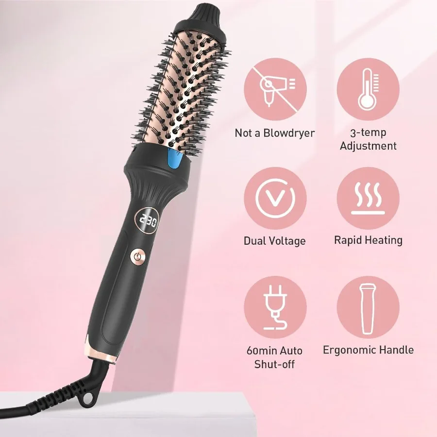 

Thermal Brush Ceramic Hair Curler Comb 3 in 1 Thermal Curling Wand Double PTC Curling Brush Travel Hair Curler Combs Anti Scald