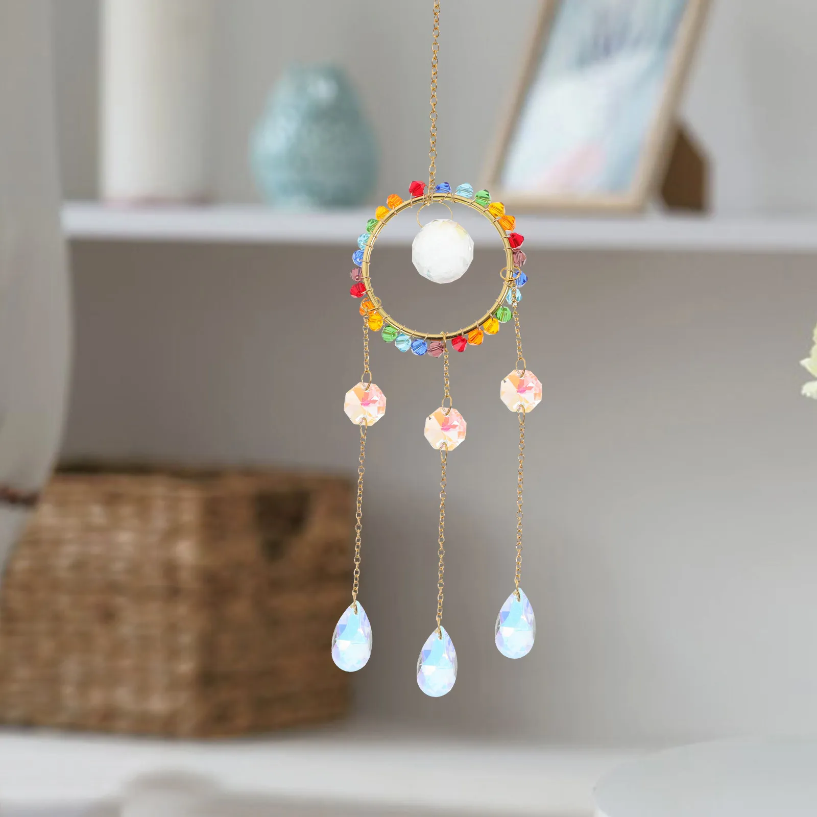 Crystal Suncatcher for Windows Garden Balcony Home Decor Hanging Sun Catcher Light Catcher Indoor Outdoor Crystal Prism Hanging