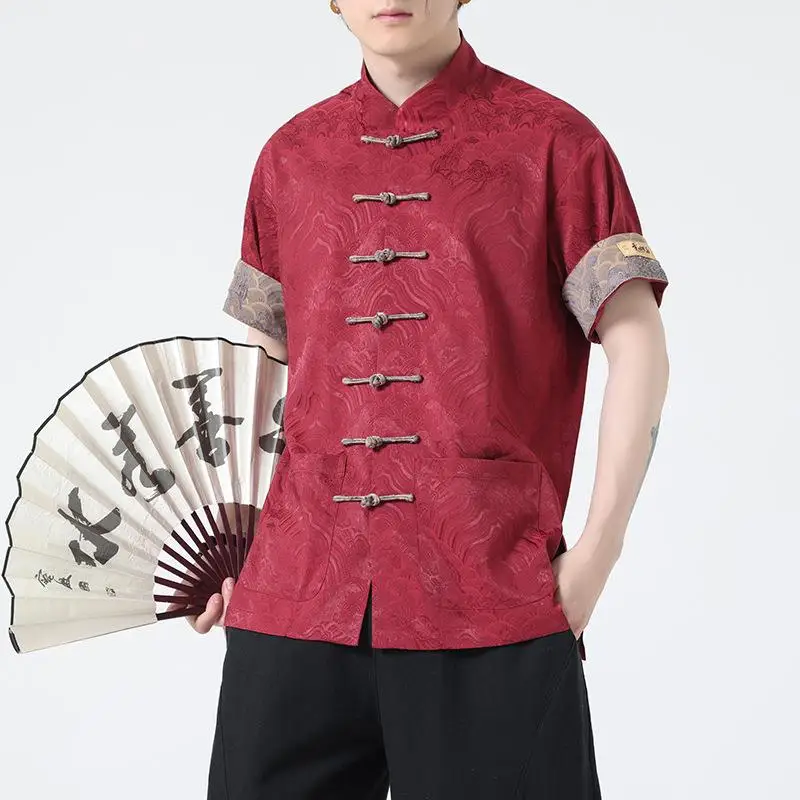 men's-silk-stand-up-collar-buttoned-tang-style-mid-size-casual-ethnic-clothing-chinese-origin-no-brand-registered-trademark