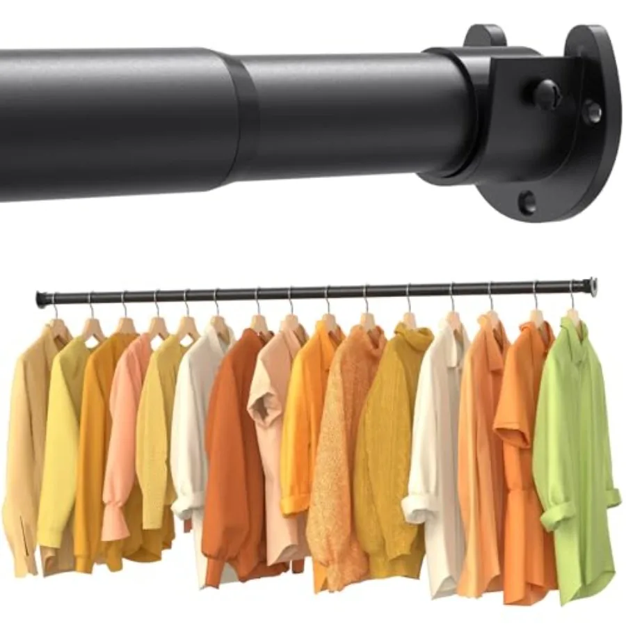 

Closet Rodsch No-Cut Stepless Adjustable Closet Rod 1.3 Inch Heavy Duty Metal Closet Hanging Rod with Brackets Closet Bar for C