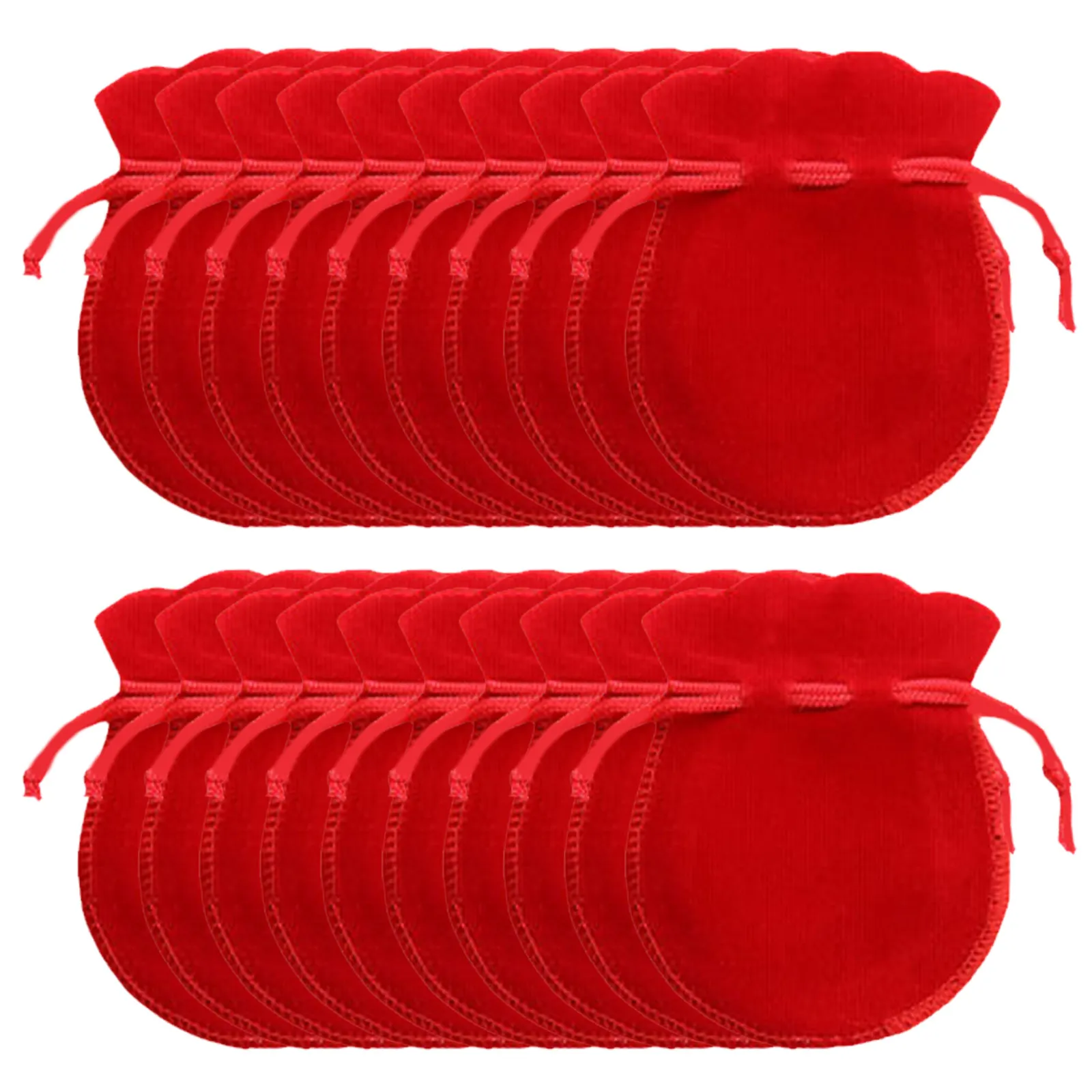 

20Pcs -Shaped Drawstring Jewelry Bags Flannel Soft Touch Gift Pouches for Rings Bracelets Watches Wedding Christmas