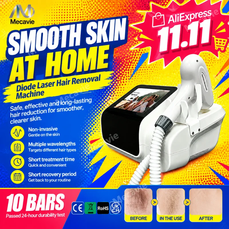 Portable 808nm Diode Hair Removal Equipment Ice Cooling Technology Touch Screen Beauty Device Fast Shipping