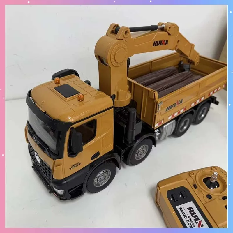 RC Truck NO.1538 26CH RC Semi-alloy Truck 1/14 Remote Control with Wood Grab Dump Engineering Truck Dump Car Model Toy Vehicles