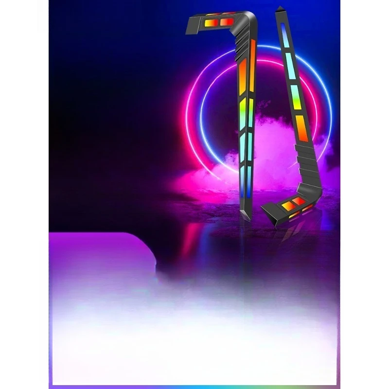 

RGB-подсветка для игровой комнаты, декоративная подсветка для компьютерного стола, цветные светодиодные световые эффекты с эффектом бегущих огней.