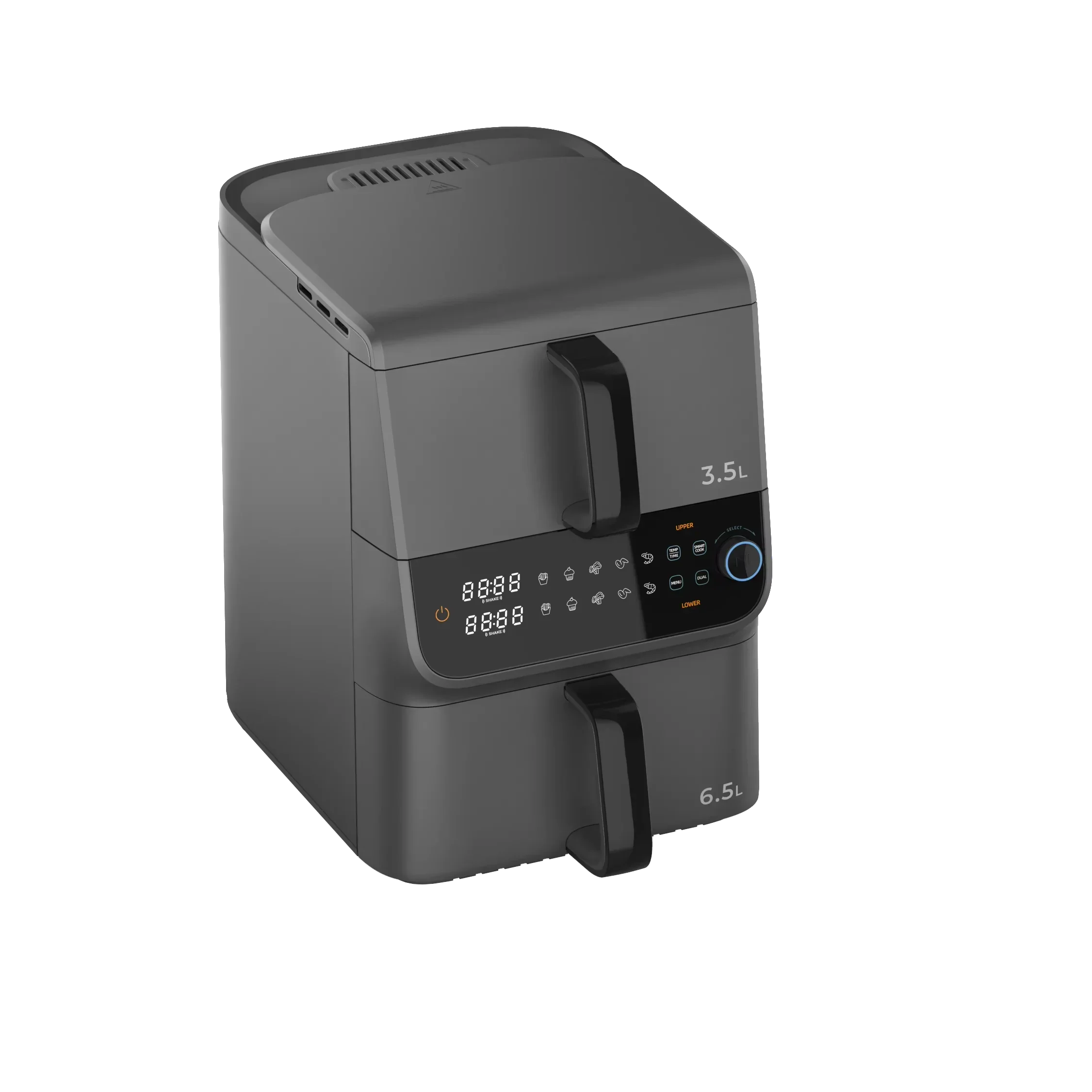 &11L Upper And Lower Dual Core Air Fryer Il Free Fryer Electric Deep Digital Rapid Air Fryer Stainless Steel Smart Control