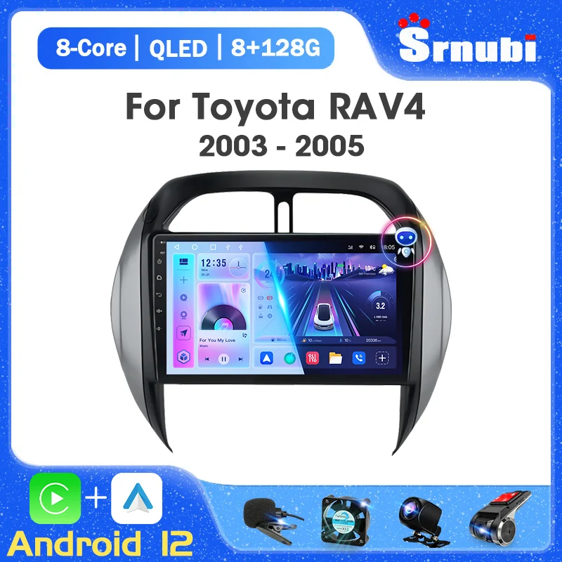 

2 Din Android 12 Car Multimedia Player for TOYOTA RAV4 RAV 4 2003 2004 2005 Car Multimedia GPS 4G WIFI Carplay Auto Autoradio