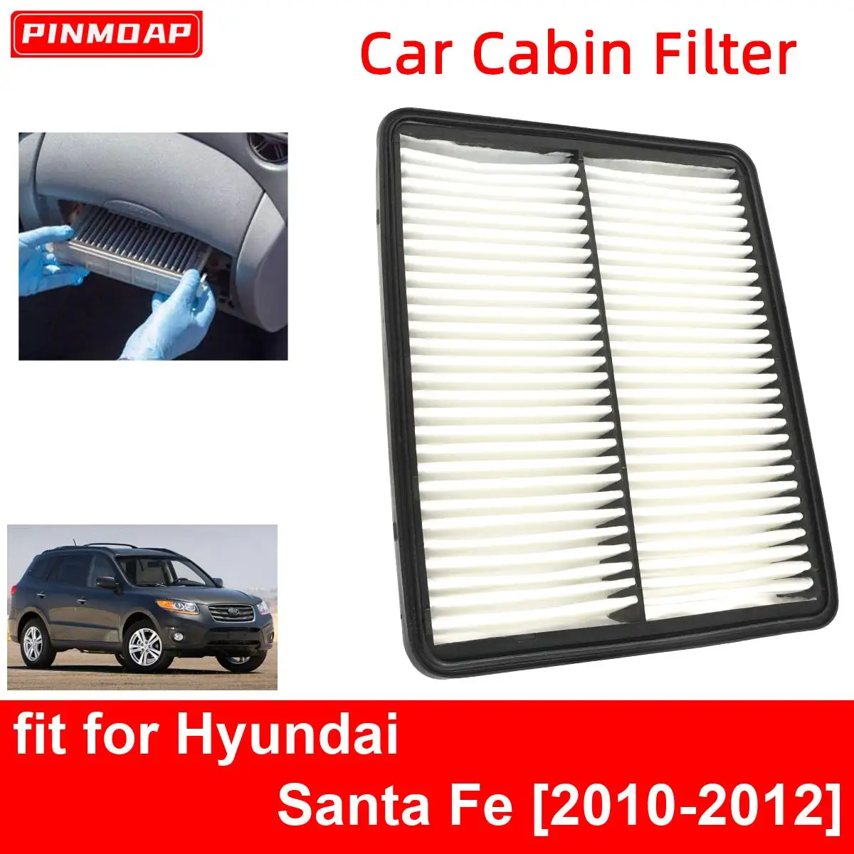 Car Engine Cabin Air Filter for Hyundai Santa Fe 2010-2012 Auto Filters Car Enginebon Fiber CA10881 28113-2P100 28113-3S100