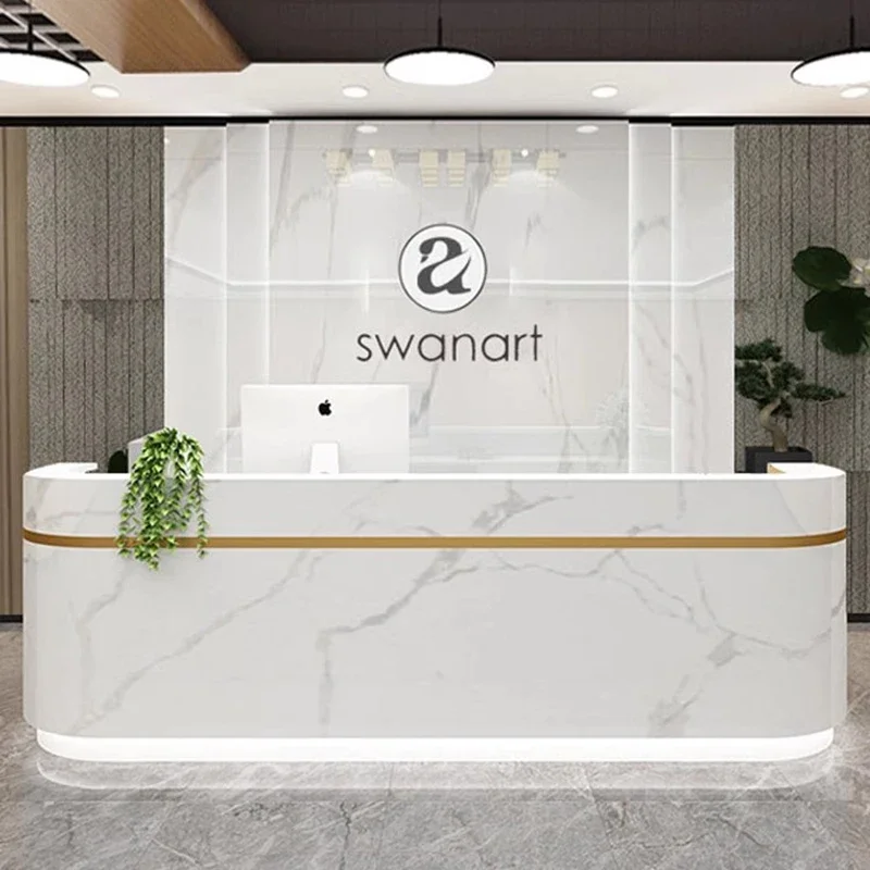 Lectern European Reception Desks Counter Mobile Study Garden White Desk Modern Office Recepcion Mostrador Bar Furniture Counter