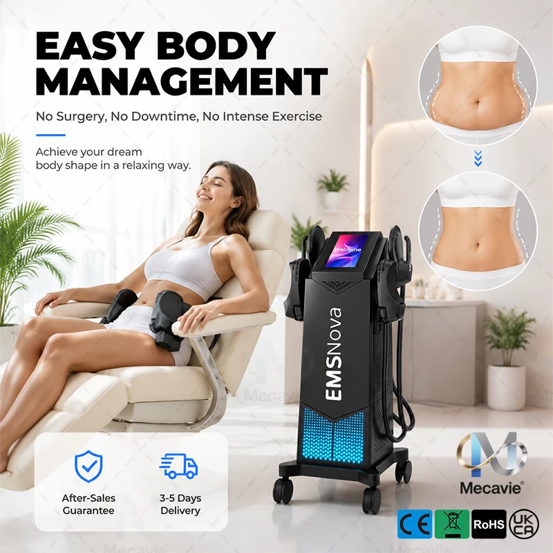 Nouvel appareil amincissant Mecavie NEO HIEMT RF EMS, stimulateur musculaire électromagnétique professionnel, élimination des graisses tenaces, modelage des hanches, remodelage du corps