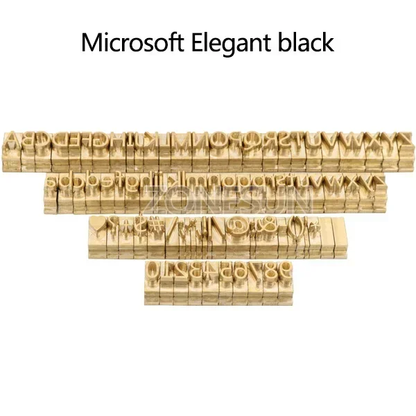ZONESUN Foliedruk Letter Beweegbare Messing Mal Aangepast Logo Alfabet Symbool Druk Stempel Verlangen Gereedschap Branding Ijzer Leer
