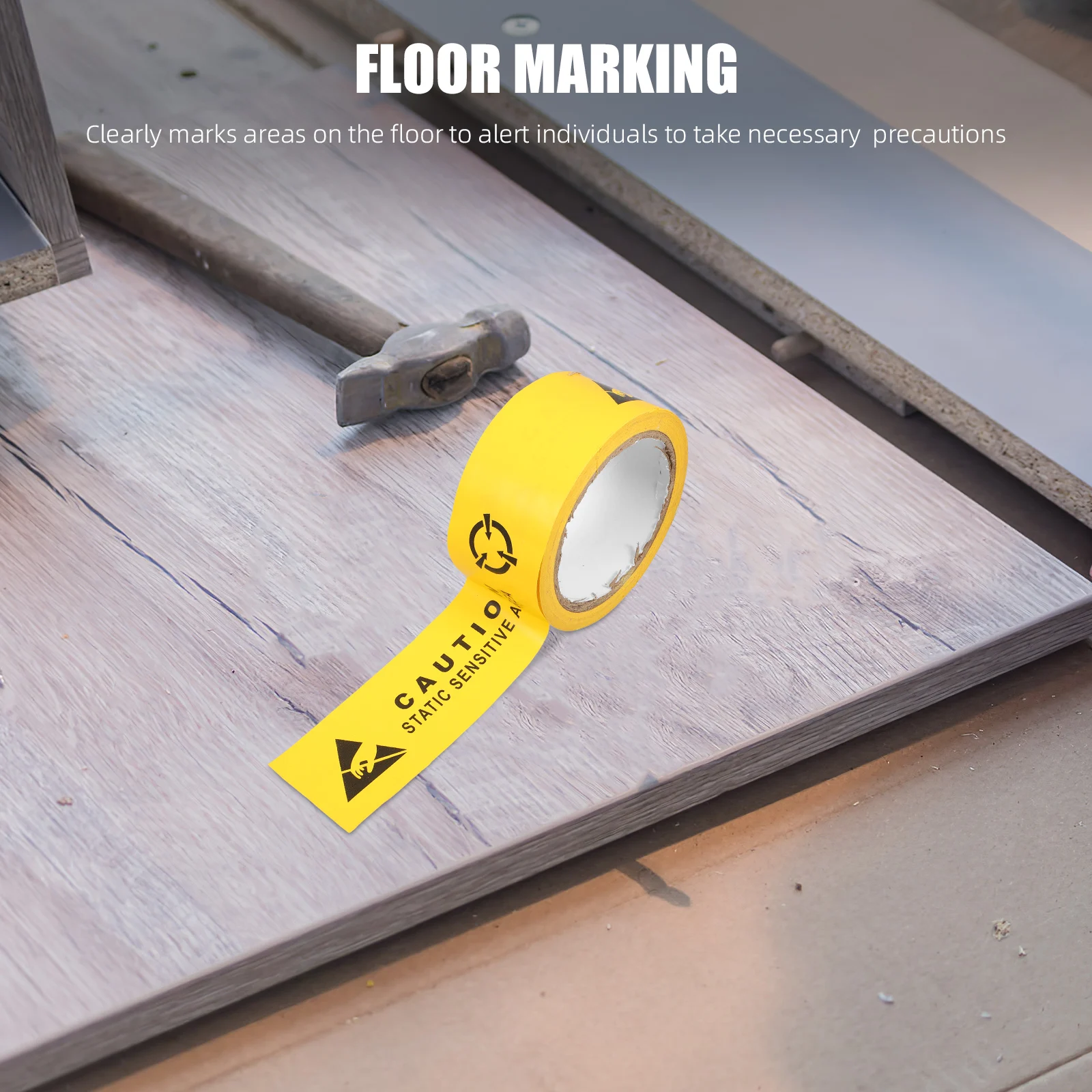 

Anti-Static Floor Marking Tape Yellow Warning Sign For Safety Security Caution Labels Esd Protection Industrial