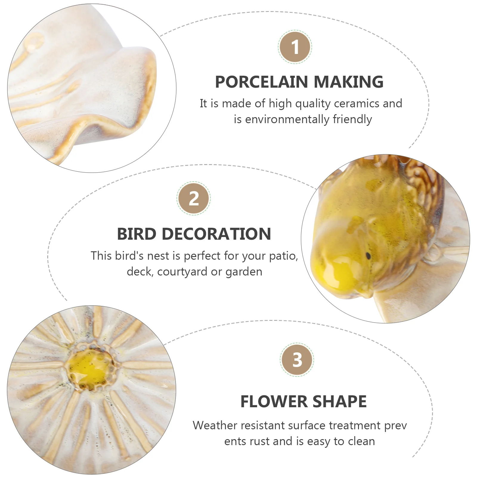 

Ceramic Bird Feeder Decorative Ashtray Storage Adornment Soap Box Decor Household Ornament