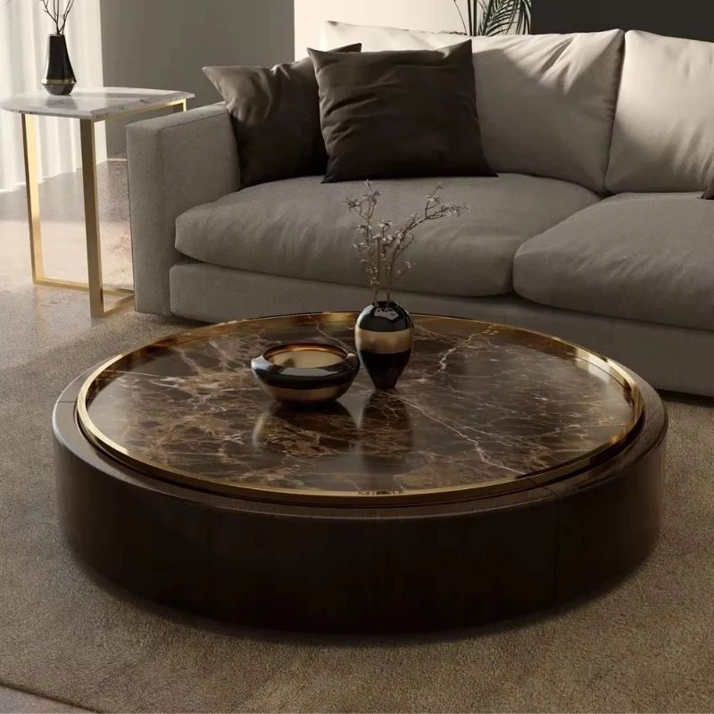 Interior Decoration Living Room Dining Table Modern Brown Marble Coffee Table