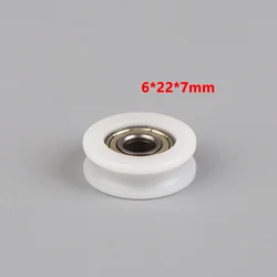 1pc Moving Door And Window Slide Wheel 626 Bearing Pulley 6*22*7MM Planar Wheel U-shaped Groove Nylon Pad Injection Material