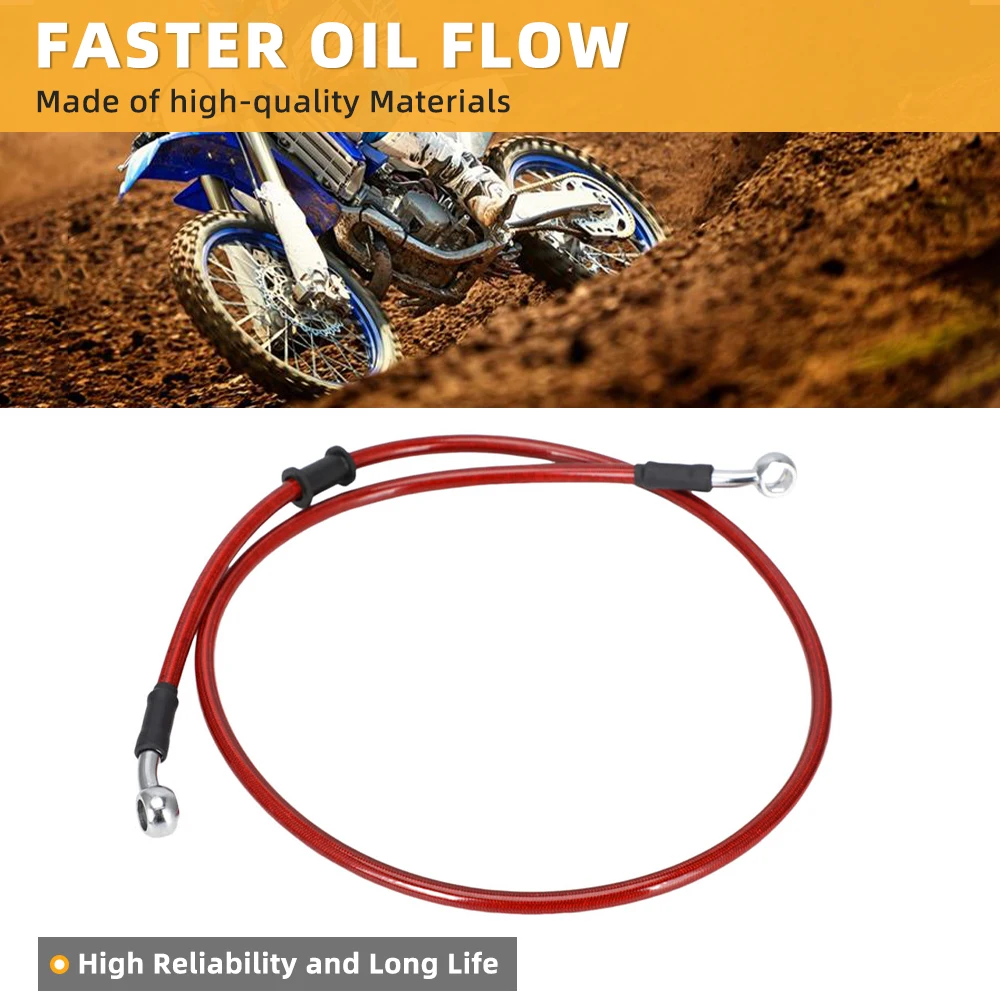 Motosikletler 500-1500mm evrensel örgülü çelik hidrolik fren debriyaj radyatör yağ soğutucu hortum hattı boru tüp 28 derece Banjo