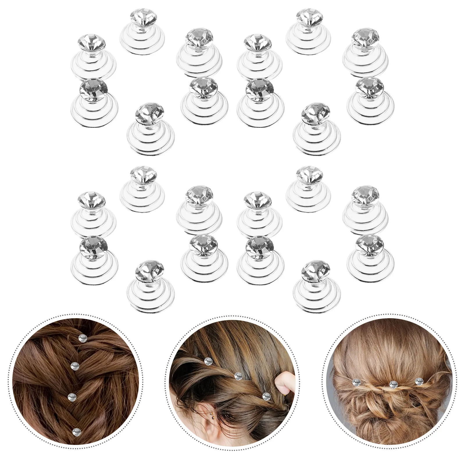 

24 шт., спиральные заколки для волос со стразами, элегантные свадебные аксессуары для волос, заколки для волос для свадьбы, выпускного вечера, вечеринки для женщин, заколка для хвоста
