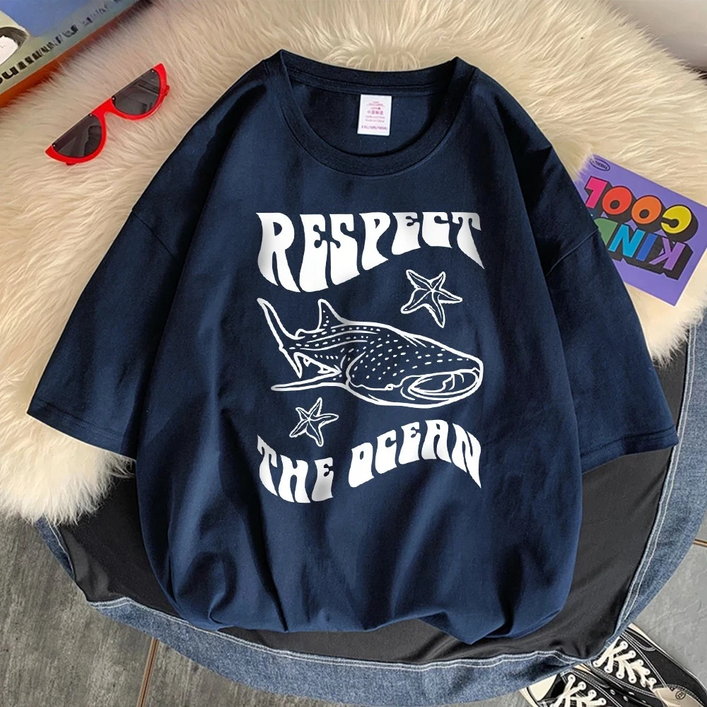 Men's T-Shirt: Ocean Whale Pattern – 100% Pure Cotton, Printed, Soft, Breathable, and Comfortable Casual Tee