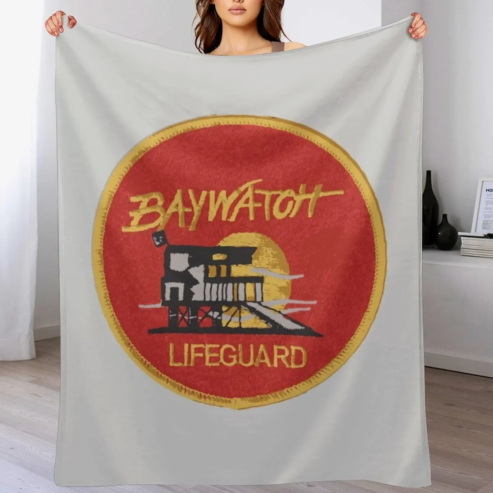 

Baywatch badge - uniform Throw Blanket Travel Bed Fashionable Bed linens Hairys Blankets