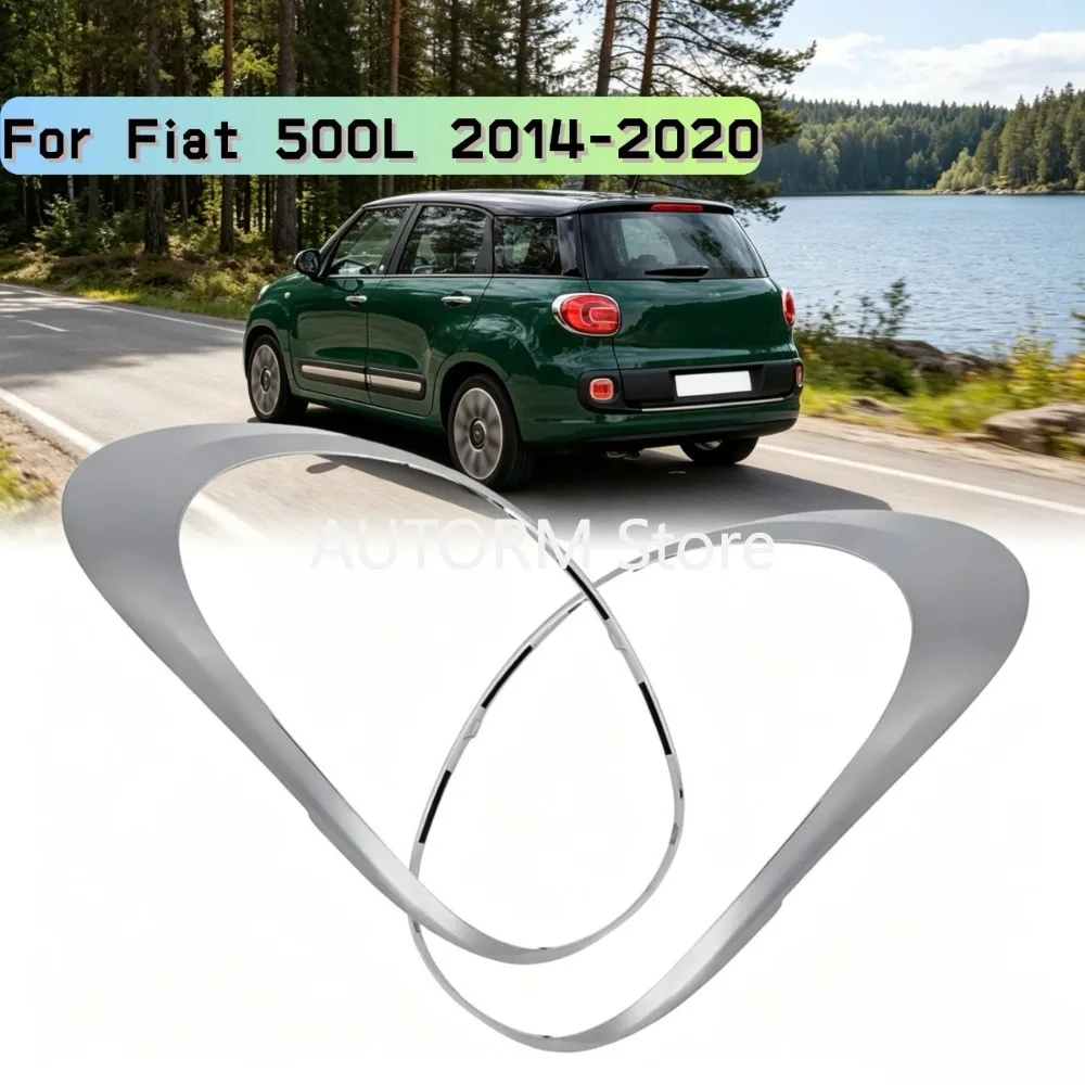 

Silver Chrome Rear Tail Light Frame Trim Ring For Fiat 500L 2014-2020 Taillight Trim Ring Replacement 68235995AA 68235996AA