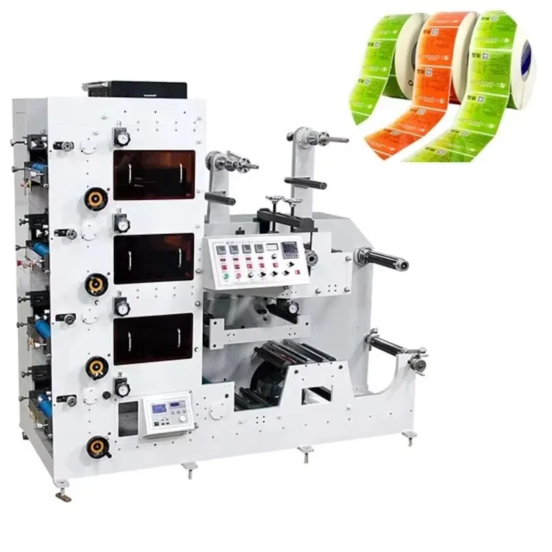 Customized Automatic Flexographic Printing Machine Plastic Film Multicolor 4 Colors Mini Flexographic Printing Machine