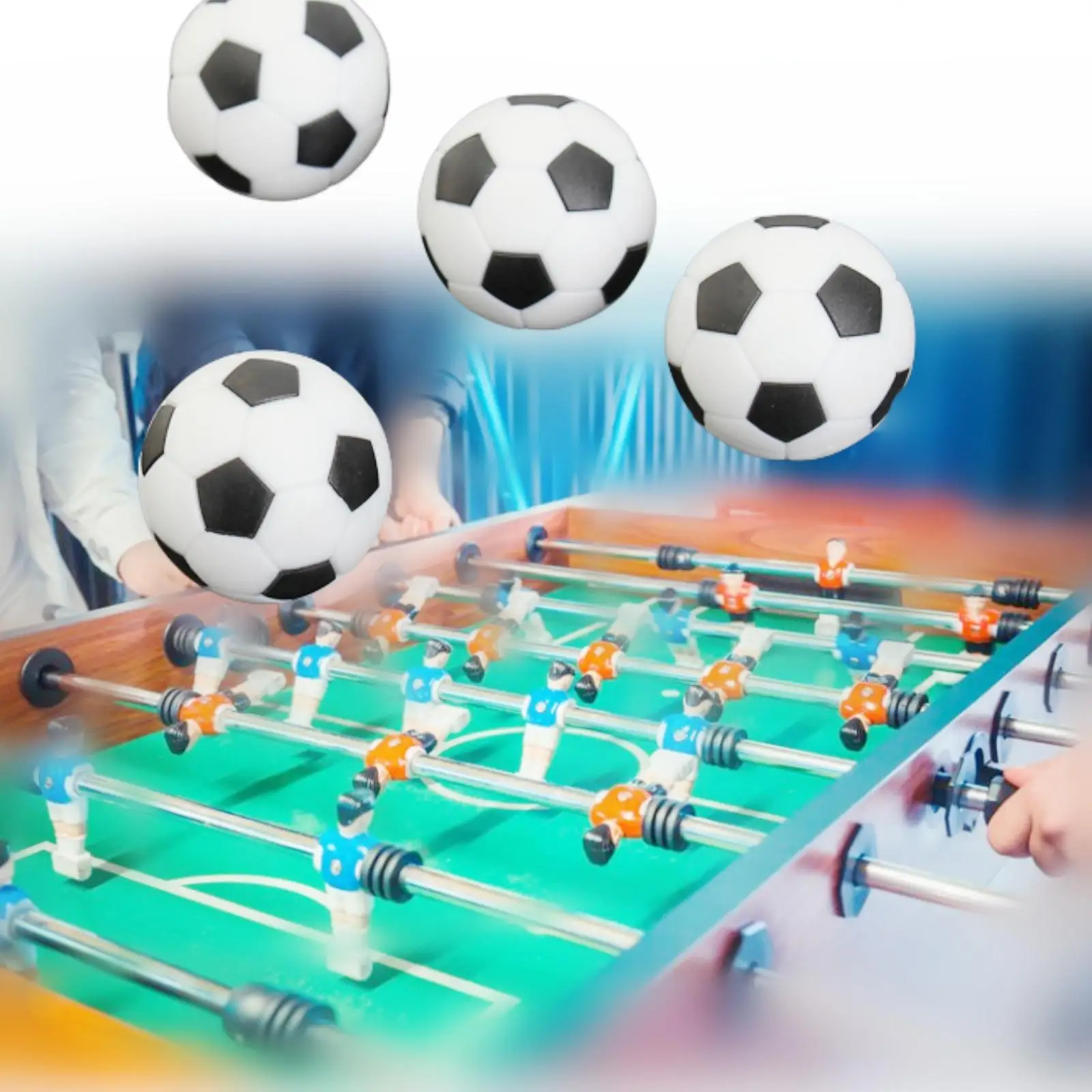 1Pc 28/32/36mm Mini Resin Table Soccer Balls, Black White Replacement Balls for Tabletop Football, Indoor Party Board Game