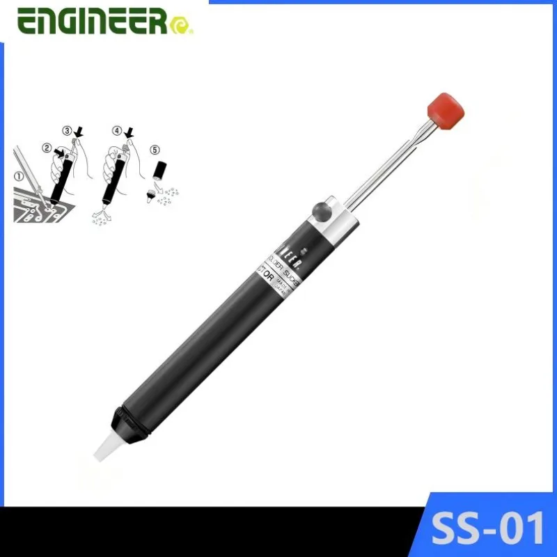 ENGINEER SS-01 Powerful Solder Sucker - Pen-type Pocketable, Manual Desoldering Pump for Welding Repair