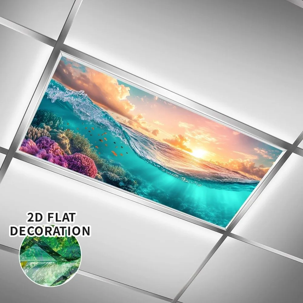 120*60cm Lampshade 19 Styles with 10 Magnetic Buckles Fluorescent Light Covers Anti-glare Cloud Fabric Lampshade Home