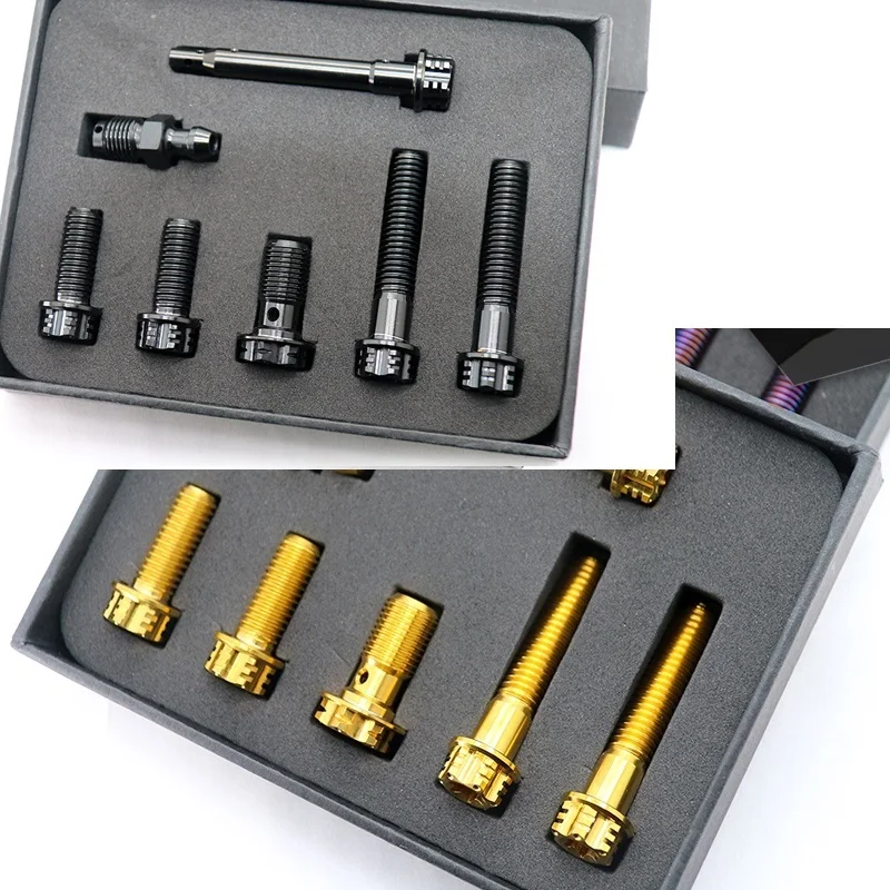 TC4 titanium alloy Brake caliper screw set Motorcycle modification with titanium screws 7pcs/Set
