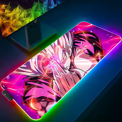RGB Mouse Pad Dragon Ball Backlight Gaming Accessories Computer Speed Mini Pc Gamer Keyboard LED Desk Mat Large Anime Mousepad