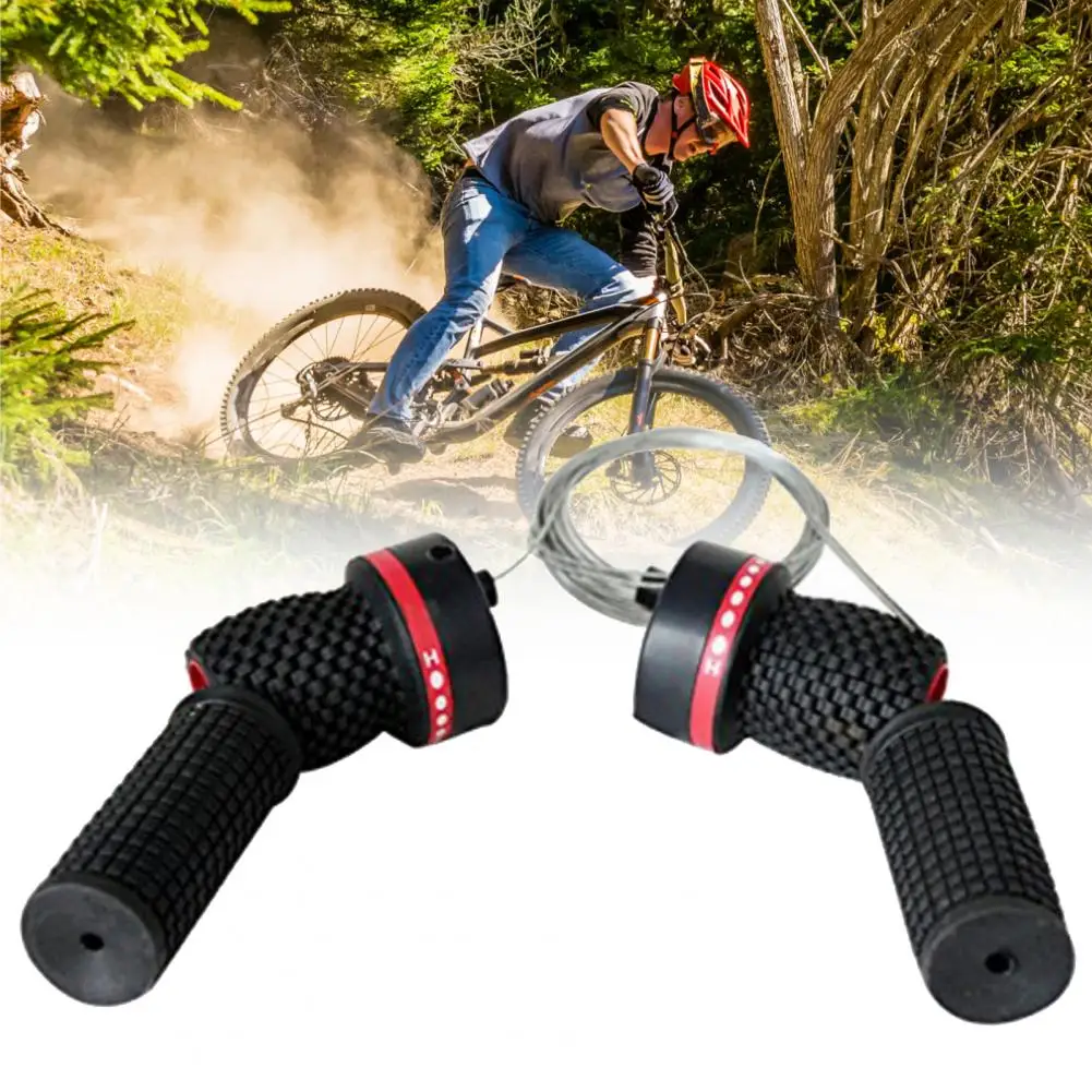 2Pcs Bike Gear Shifter Grips Set Rubber Bike Cycle Speed Lever Twist Shifter Lever Reinforced Speed Rear Front Twist Shifter