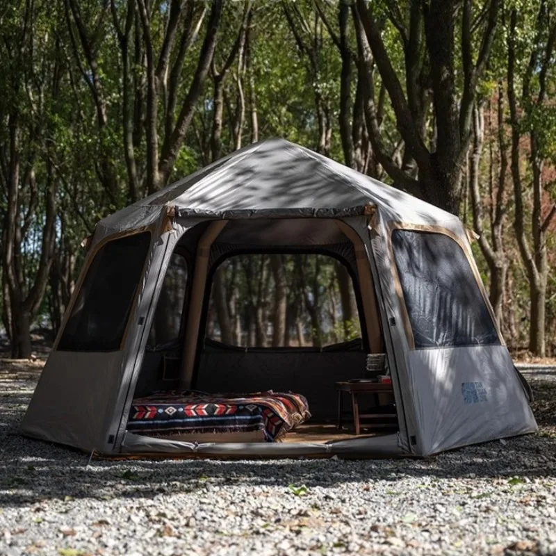 

Шестиугольная надувная палатка для кемпинга, портативная складная водонепроницаемая палатка с защитой от солнца, ткань Оксфорд, палатки для пляжного туризма