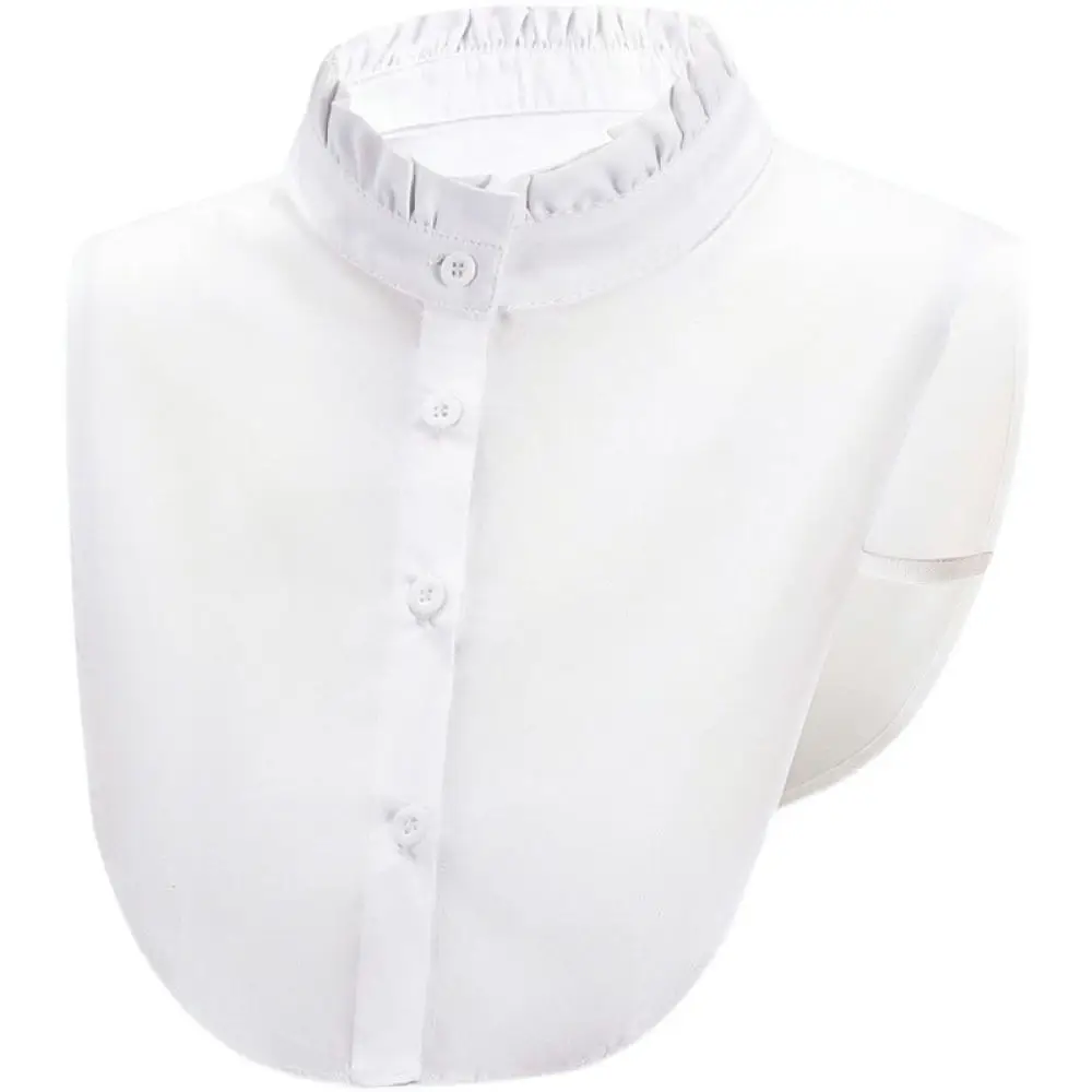 Elegant Ruffle Stand Neck Detachable Collar Cotton Decorative False Collar For Women Fall Winter Shirt Accessory
