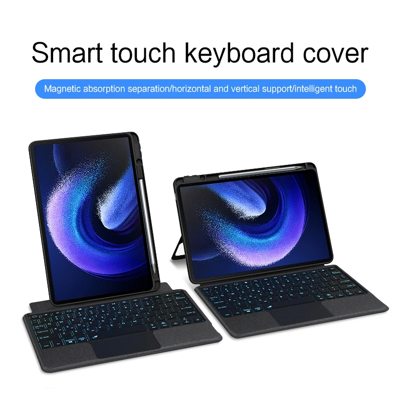 

Волшебный чехол с клавиатурой для XiaoMi Pad6 Pro teclado Tablet Smart Bluetooth, чехол с клавиатурой для Xiaomi MiPad 5 5Pro, сенсорная панель с подсветкой