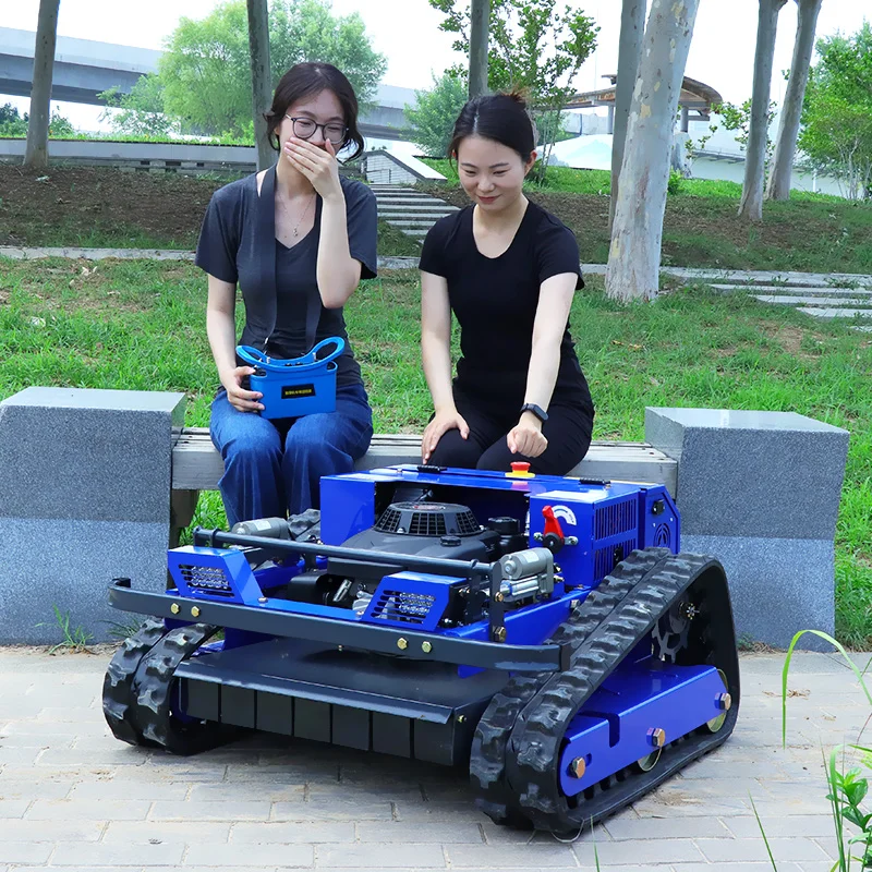 Customized All Terrain Remote Control Lawn Mower Crawler Intelligent Weeding Robot 4-stroke Self-propelled CE Approved