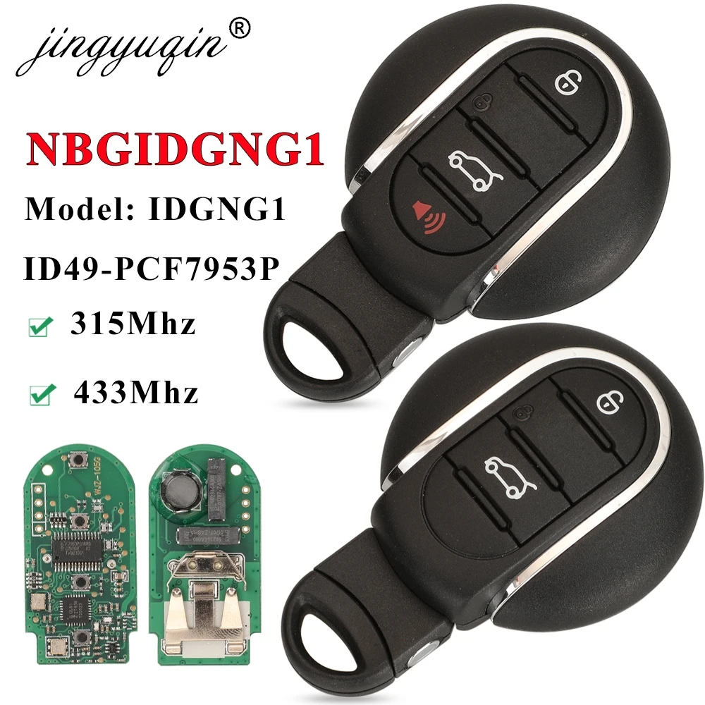 

jingyuqin 3/4BTN Smart Remote Car Key Fob 315MHz 434MHz ID49 for BMW Mini Cooper Countryman Clubman F-Series F55 F56 2015-2018