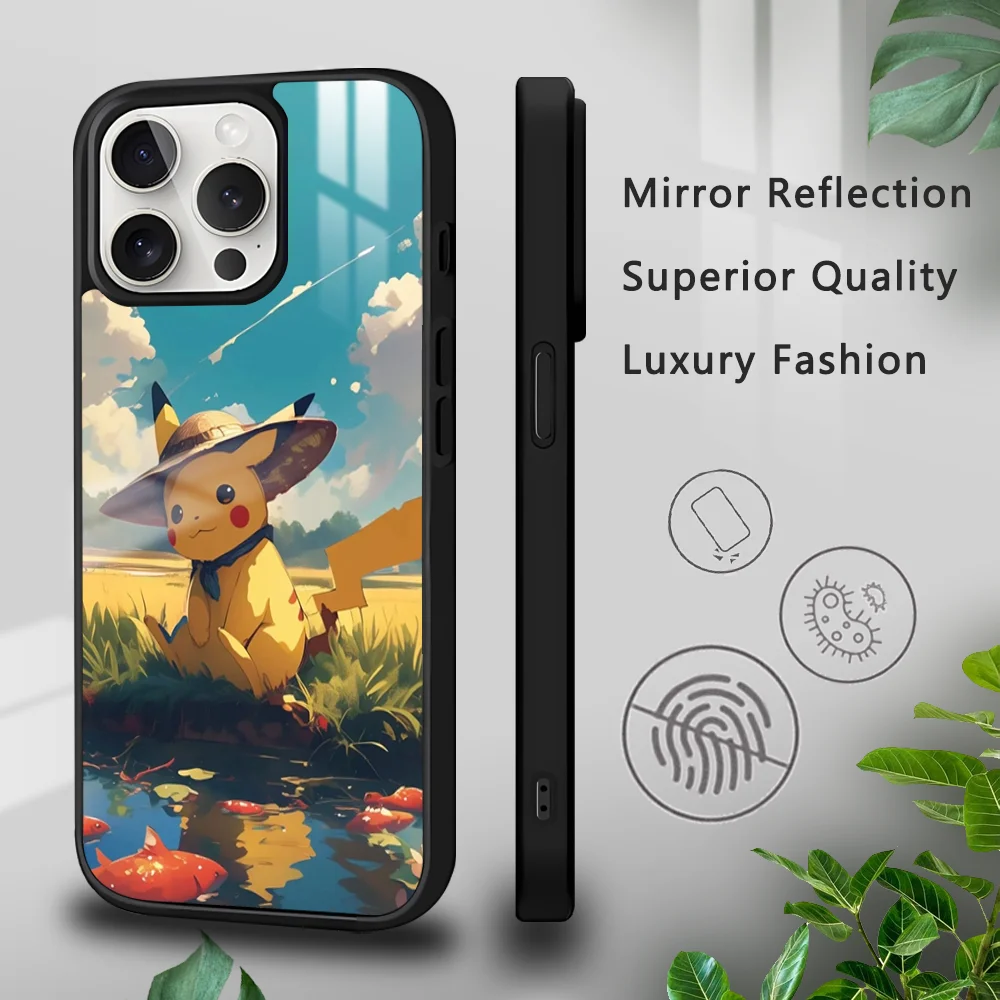 เคสโทรศัพท์การ์ตูน Squirtle Pikachu สำหรับ iPhone 16 15 14 13 12 11 Pro XS MAX MINI PLUS celulares Hard funda