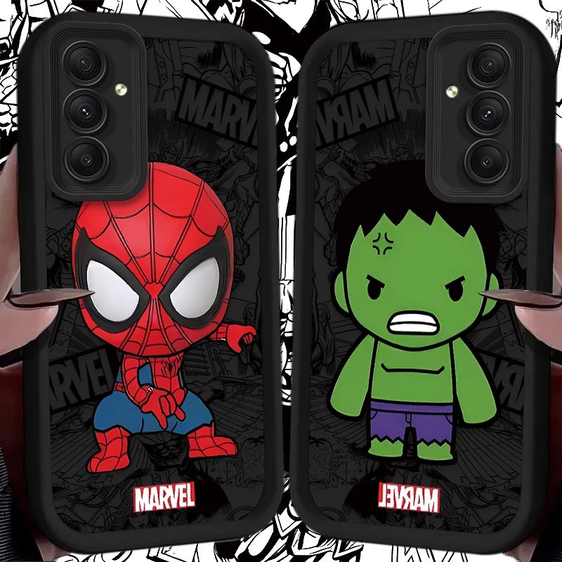 Marvel Hulk SpiderMan Phone Case For Samsung Galaxy S24 Ultra S23 FE S22 S21 Plus A54 A34 A14 A73 A53 A33 5G Soft Silicone Cases