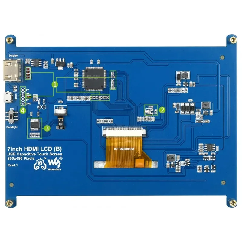 Écran Tactile LCD B de 7 Pouces, Wild d'Affichage HDMI, Faible Consommation d'Massage, 800x480