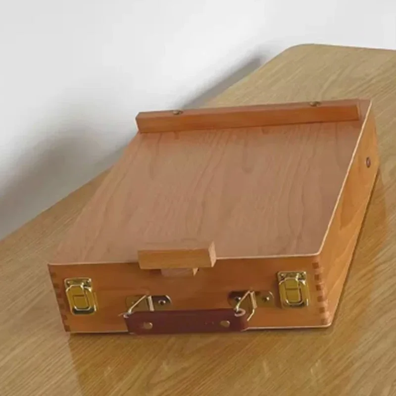 Upgrade Oil Painting Box Sketch Wooden Tabletop Stand Wooden Sketch Board Easel Painting Art Box