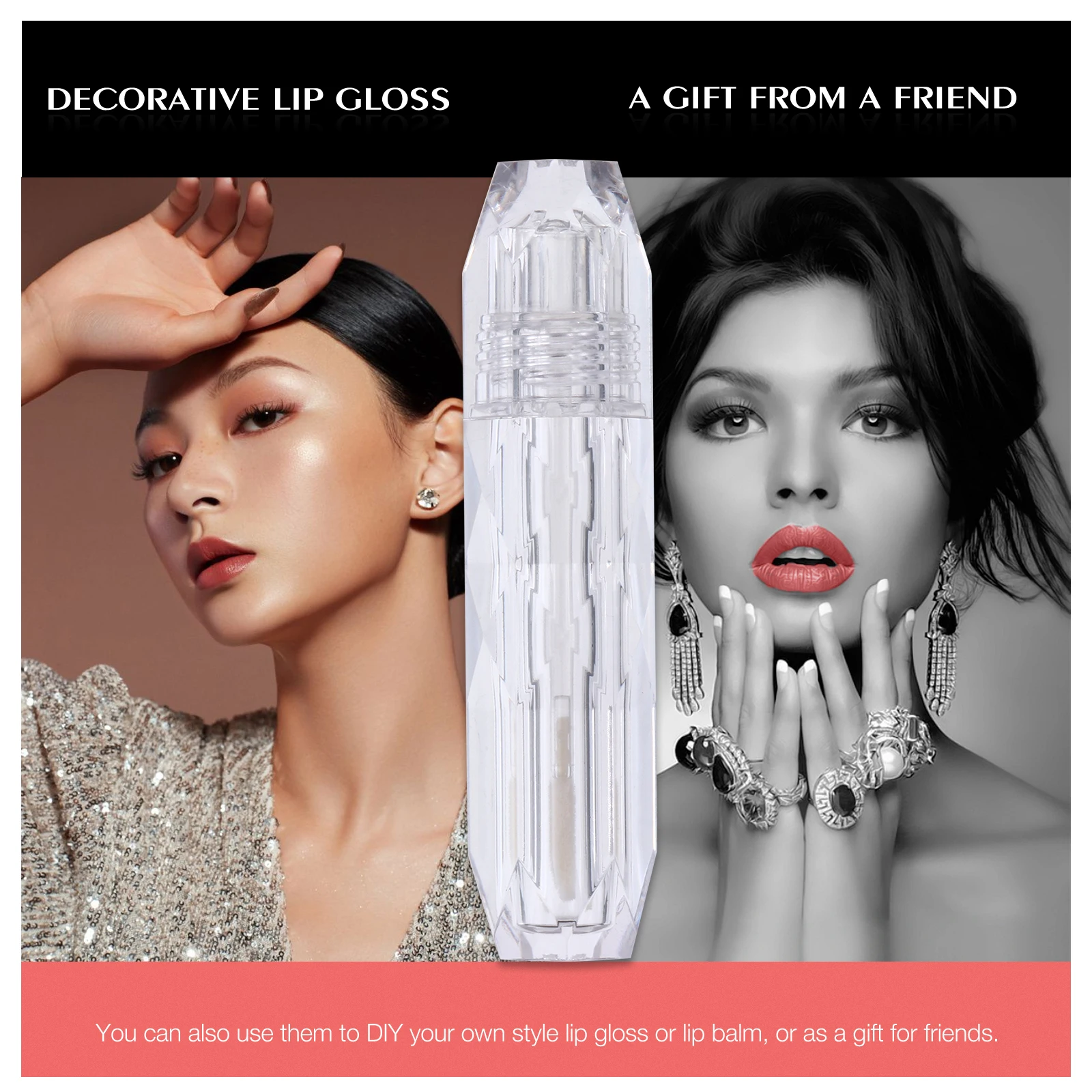 

15pcs Empty Gloss Tubes Diamond Shaped Lightweight Travel Friendly Leak Proof Containers for Lip Oil Dye Liquid