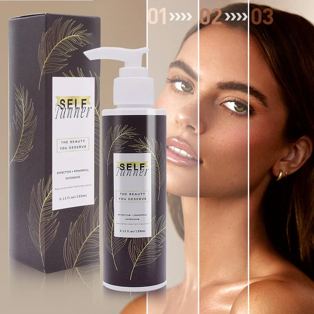 

Sunless Tanning Lotion Natural Bronzing Body Lotion Tanning Mousse Face Body Long Lasting Bronzer Skin Tanner Suntan Protect