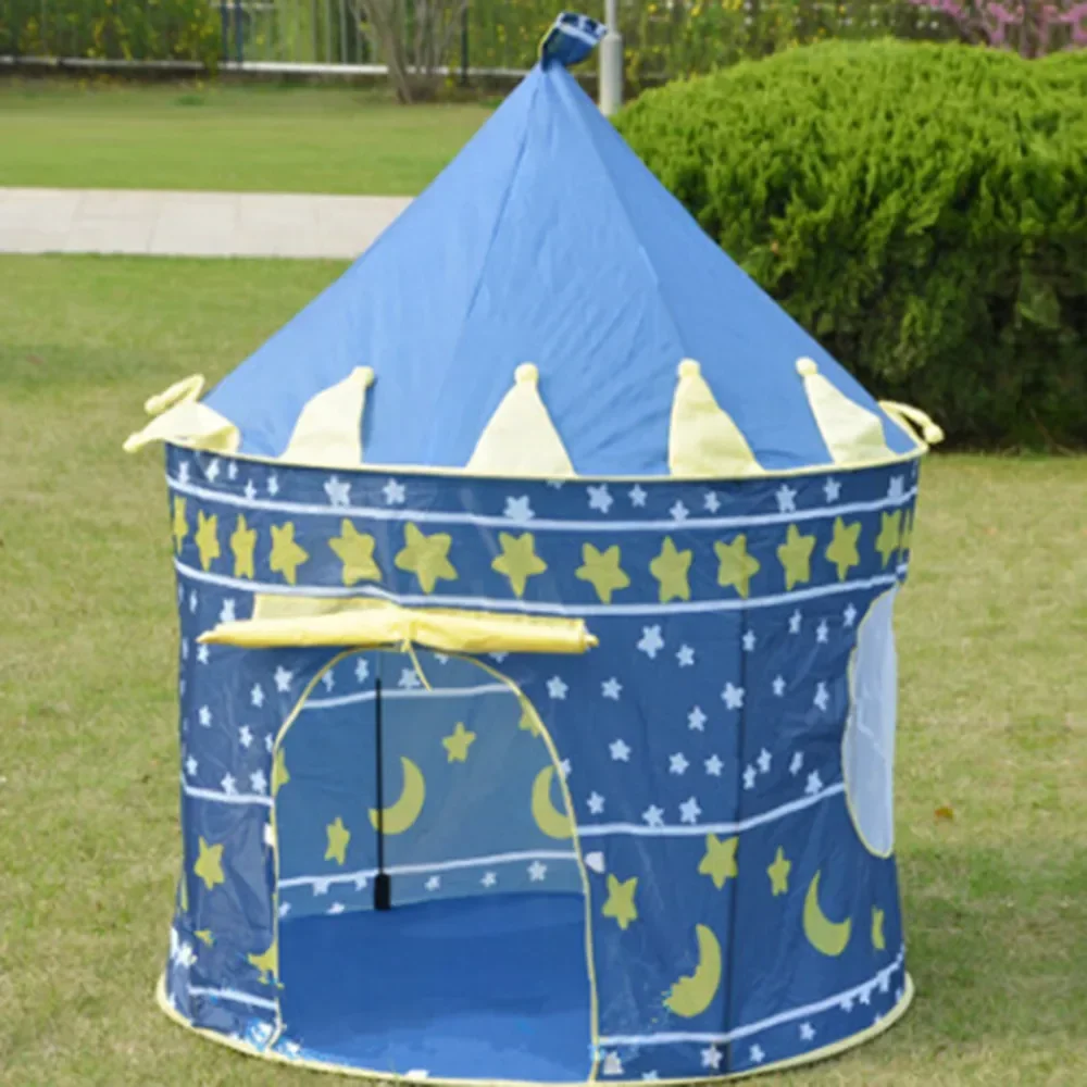 Tende pieghevoli per bambini piccoli castello portatile bambini rosa blu casa da gioco giocattoli da campeggio compleanno natale regali all\'aperto