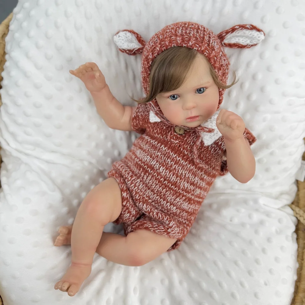 BZDOLL 50CM/20INCH Lifelike Reborn Baby Doll, Handmade 3D-Paint Skin with Vein Cloth Body, Sweet Cute Girl Play Toy Perfect Gift